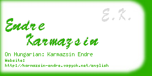 endre karmazsin business card